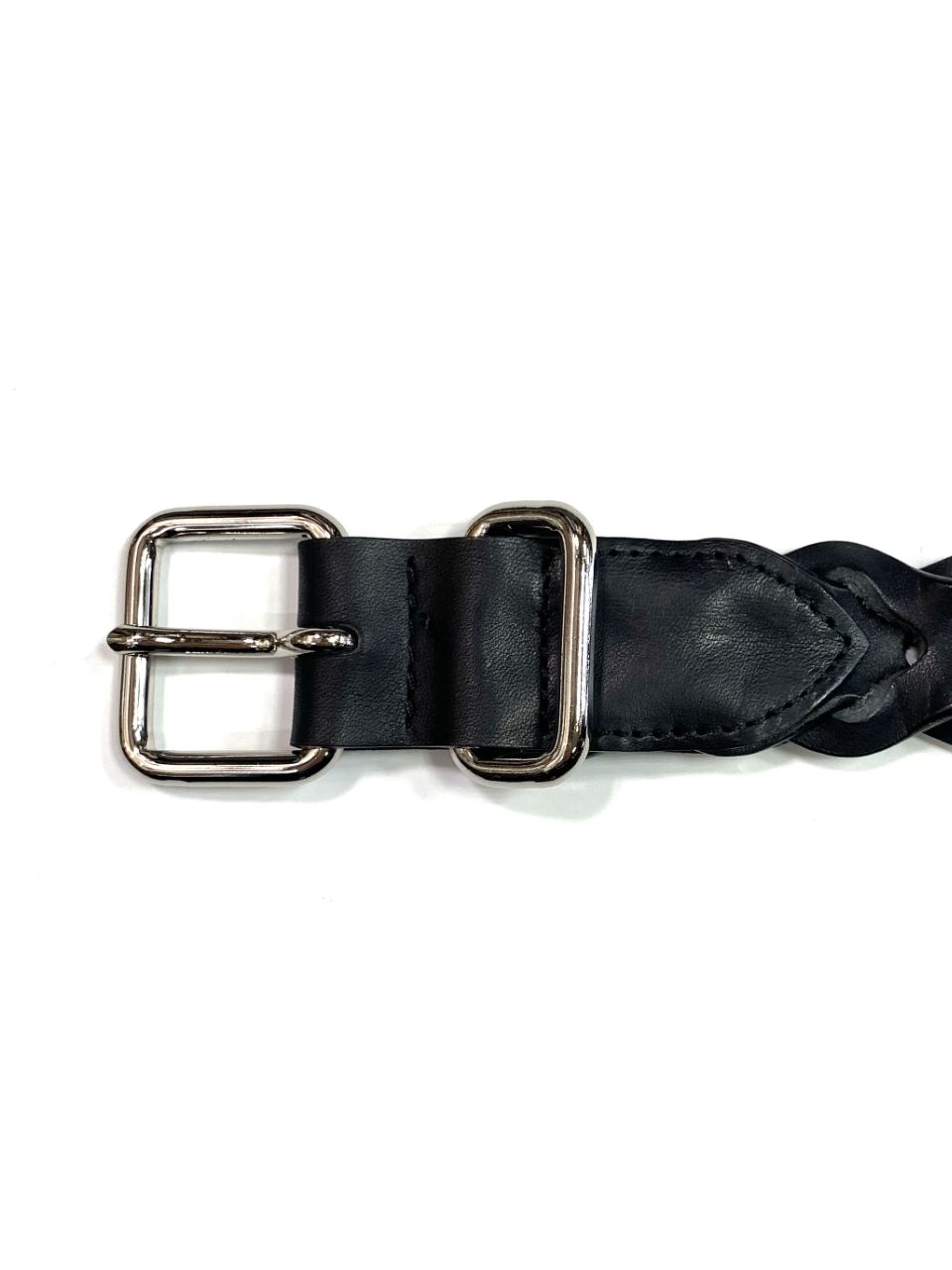COOTIE PRODUCTIONS - Leather Braid Belt (SILVER) / レザー メッシュ 