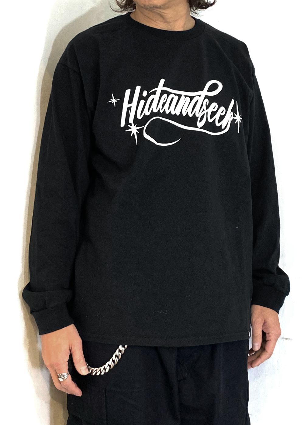 Cursive Logo L/S Tee (BLACK) / ロゴプリント ロングスリーブ Tシャツ