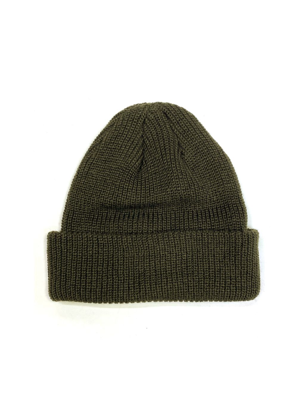 KNIT CAP (OLIVE) / ロゴ ワッペン ニットキャップ