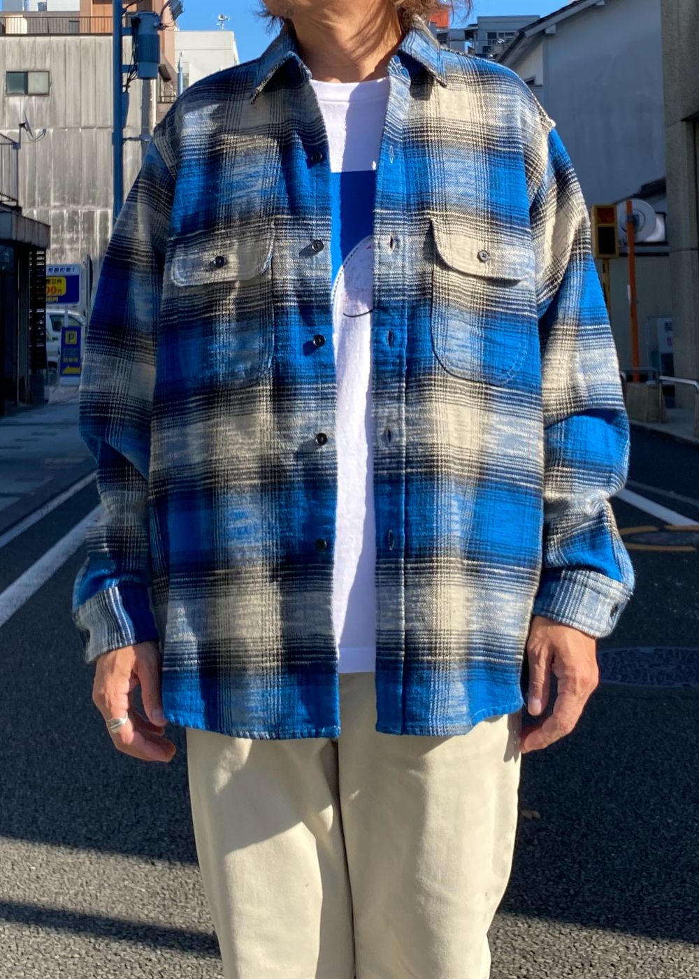 Heavy Cotton Flannel Ombre Work Shirt (BPT) / ヘビー コットン オンブレチェック ネルシャツ