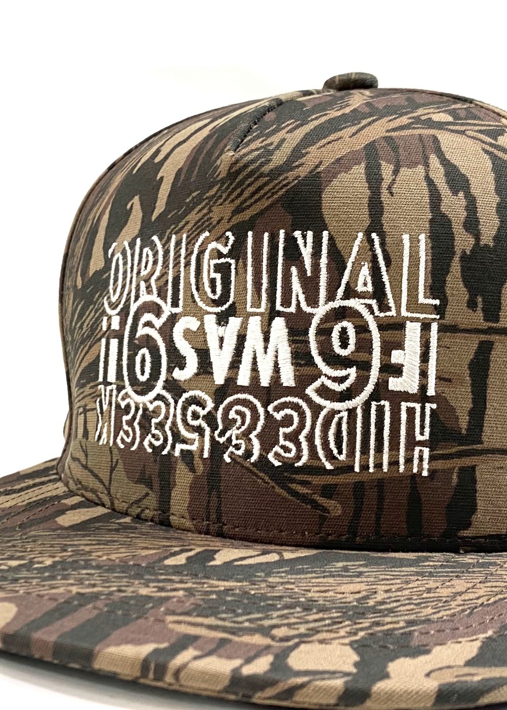 Original Trucker CAP (CAMO) / 西浦徹 コラボ ロゴ 刺繍 キャップ