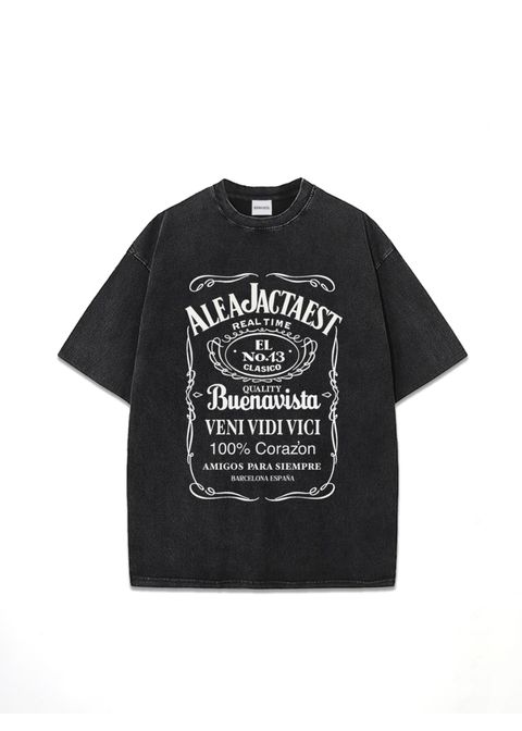 AJE pigment tee (BLACK) / プリント ピグメント Tシャツ