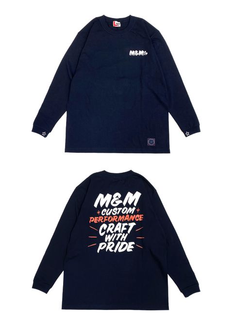 Brush Sign L/S Tee (NAVY) / プリントロンT