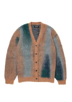 R9 PAINTED CARDIGAN (BEIGE) / モヘアニット カーディガン