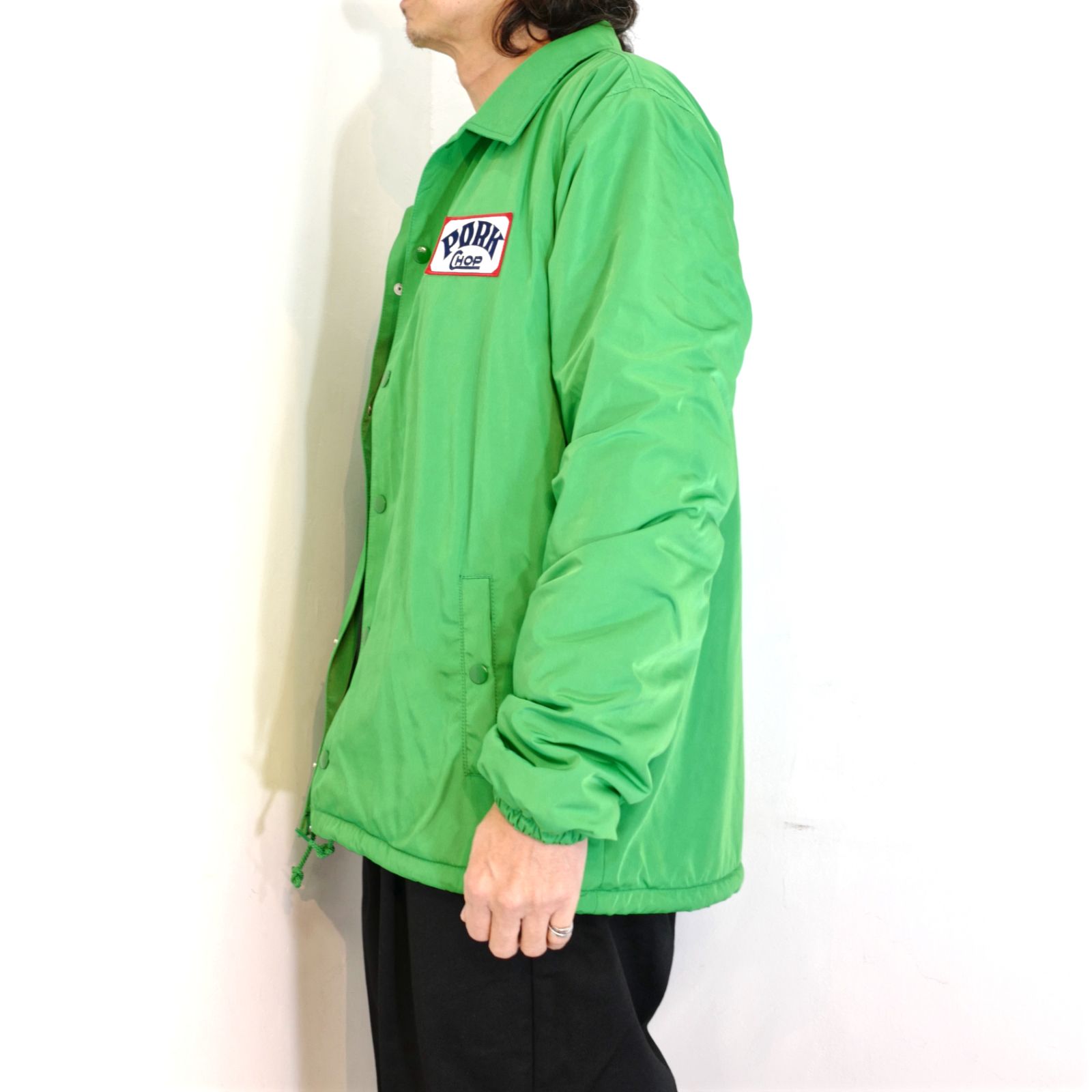 新品 22AW ポークチョップ オリジナルボアコーチジャケット グリーン L-