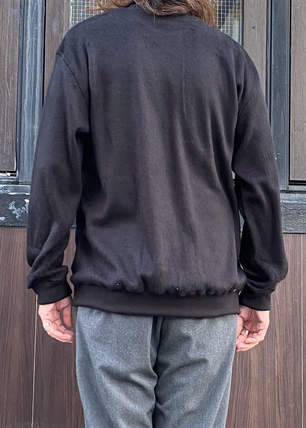 SHAGGY FABRIC CREW NECK SW (BLACK) / シャギー クルー ネック カットソー