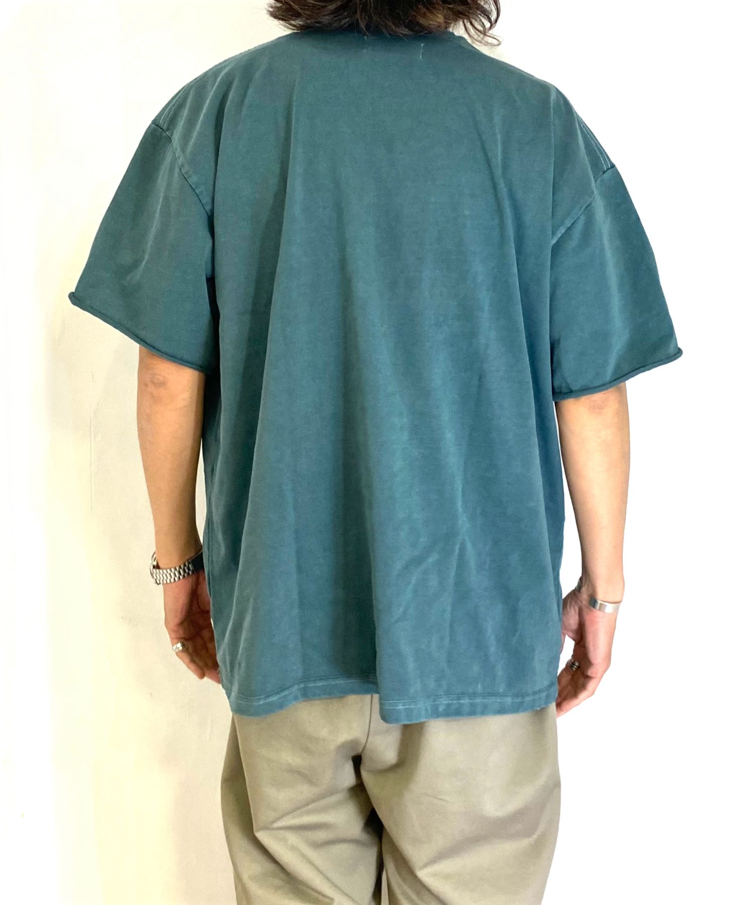 PIGMENT CUT OFF TEE (GREEN) /  オリジナル カットオフ Tシャツ