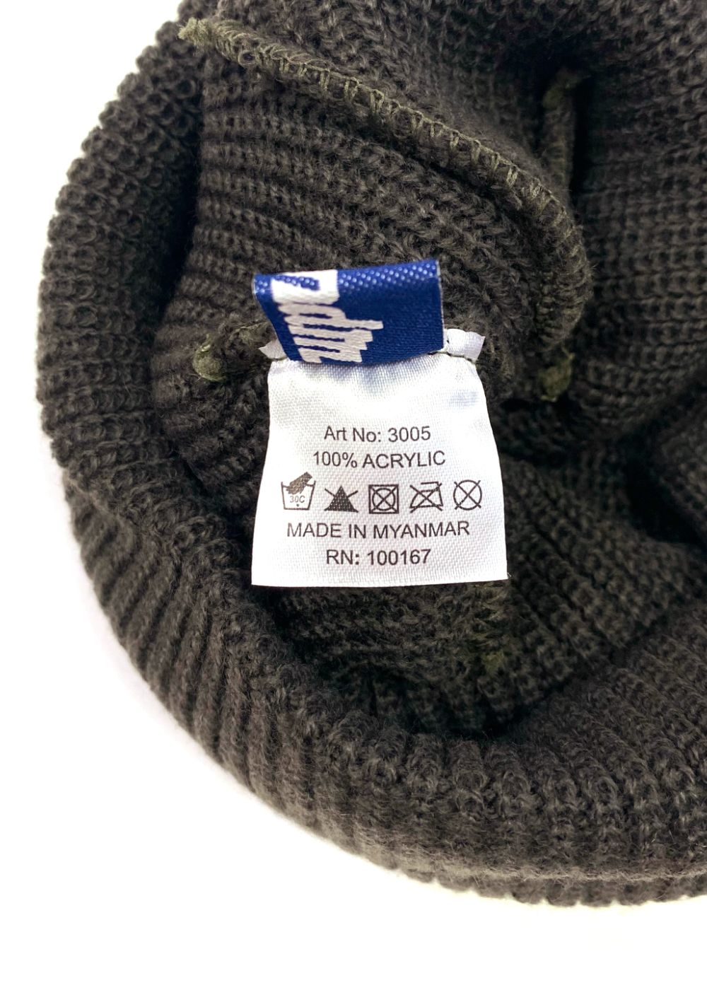 【ラスト1点】KNIT CAP (OLIVE) / ロゴ刺繍 ニットキャップ
