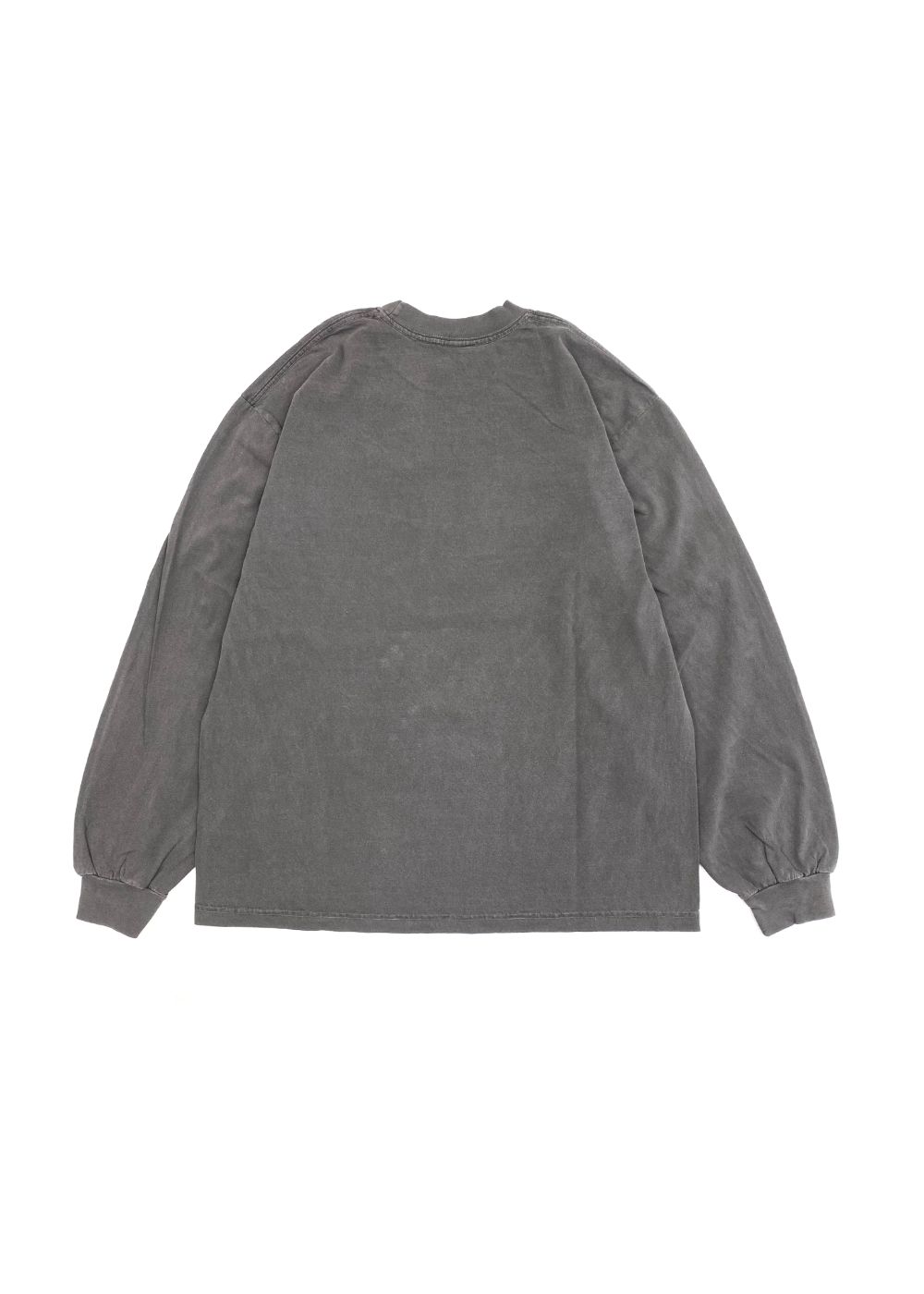 Logo L/S Tee-2 (D-GRAY) / ロゴ プリント ルーズフィット ロングスリーブ Tシャツ