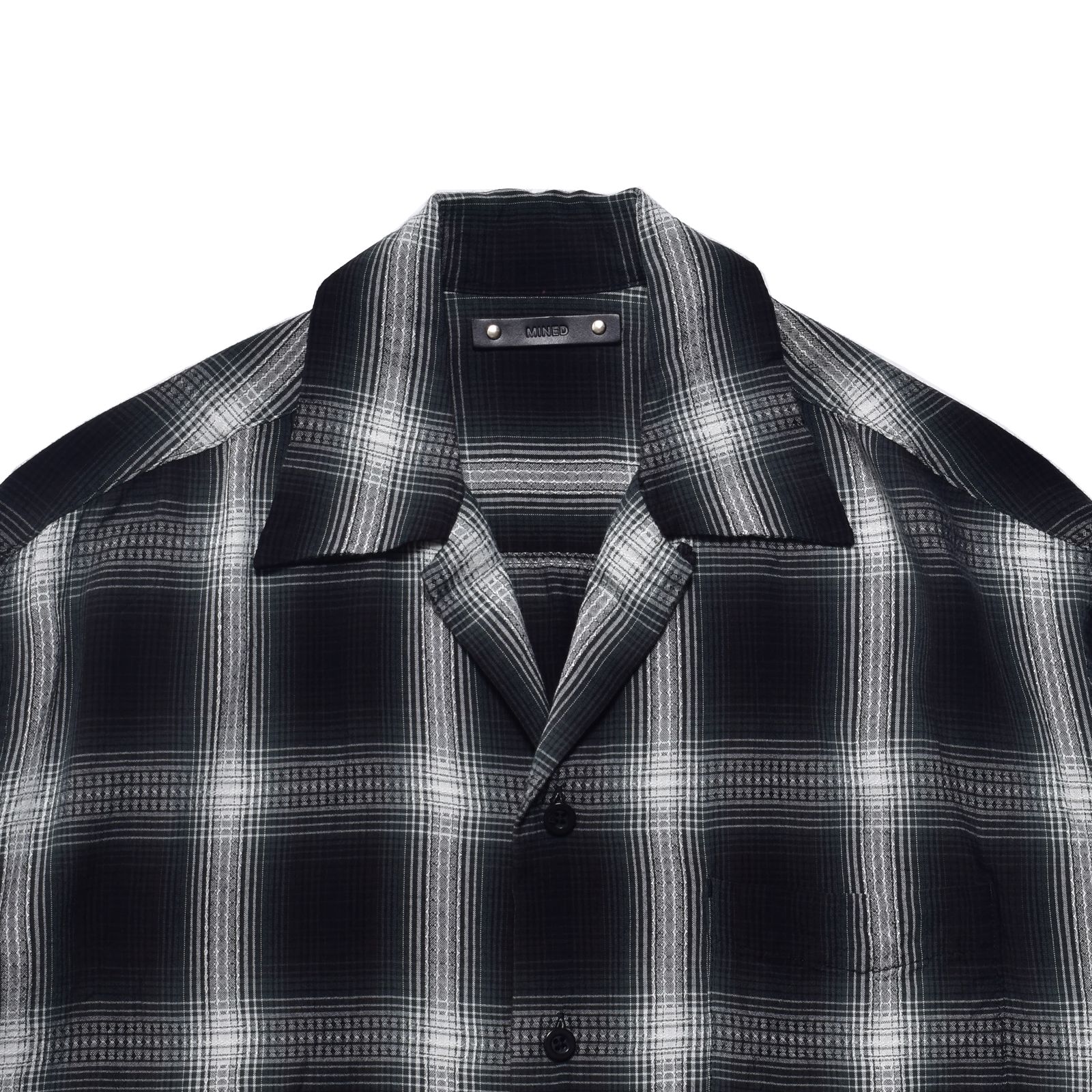 Rayon Dobby Plaid S.S Open Collar SH (BLT) / オンブレチェック オープンカラーシャツ
