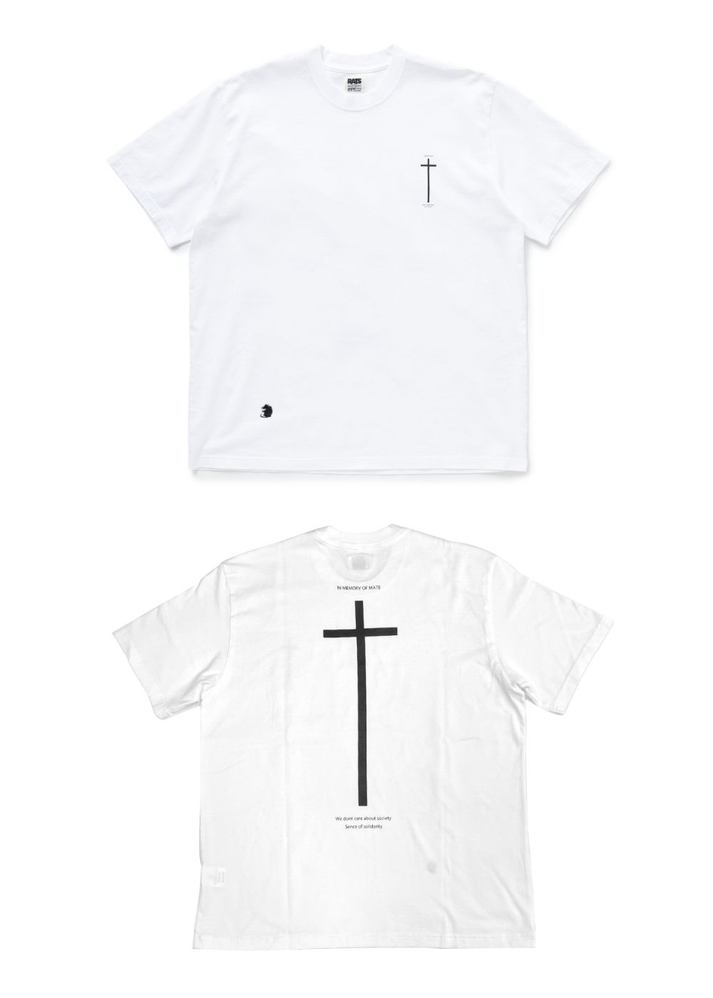 RATS - CROSS TEE (WHITE) / クロス Tシャツ | LOOPHOLE