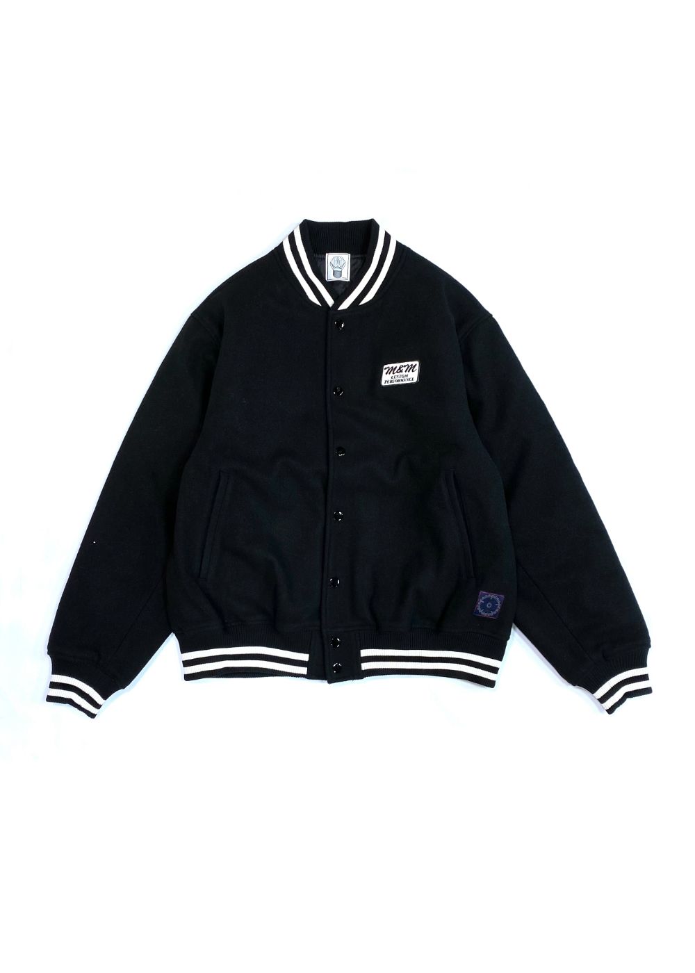 M&M CUSTOM PERFORMANCE - HEAVY MELTON STADIUM JACKET (NAVY 