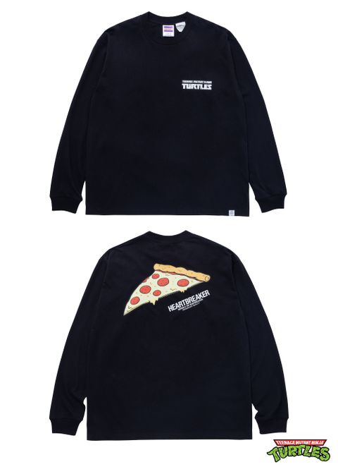 L/S PRINT T "SLICE PIZZA" (BLACK) / ミュータントタートルズ コラボ ロンTee