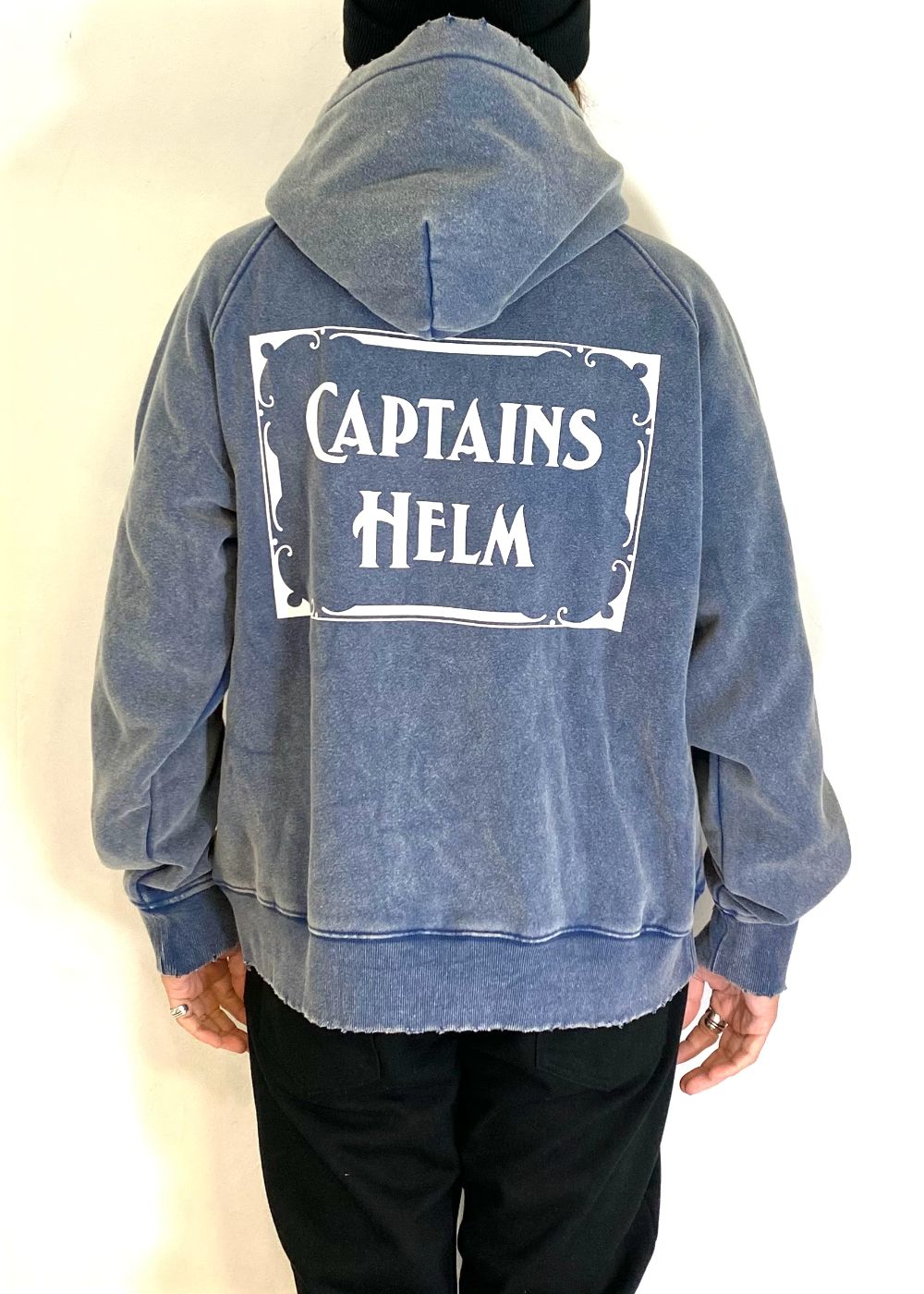 VINTAGE LOGO HOODIE (VINTAGE NAVY) / ヴィンテージ加工 ロゴ スウェット パーカー