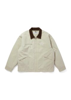 Ox Work Zip Jacket (Washed) (BEIGE) / コットン オックス ワーク ジャケット