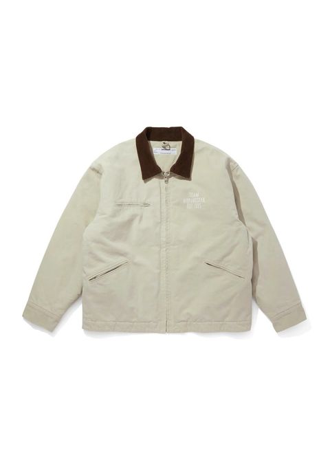 Ox Work Zip Jacket (Washed) (BEIGE) / コットン オックス ワーク ジャケット