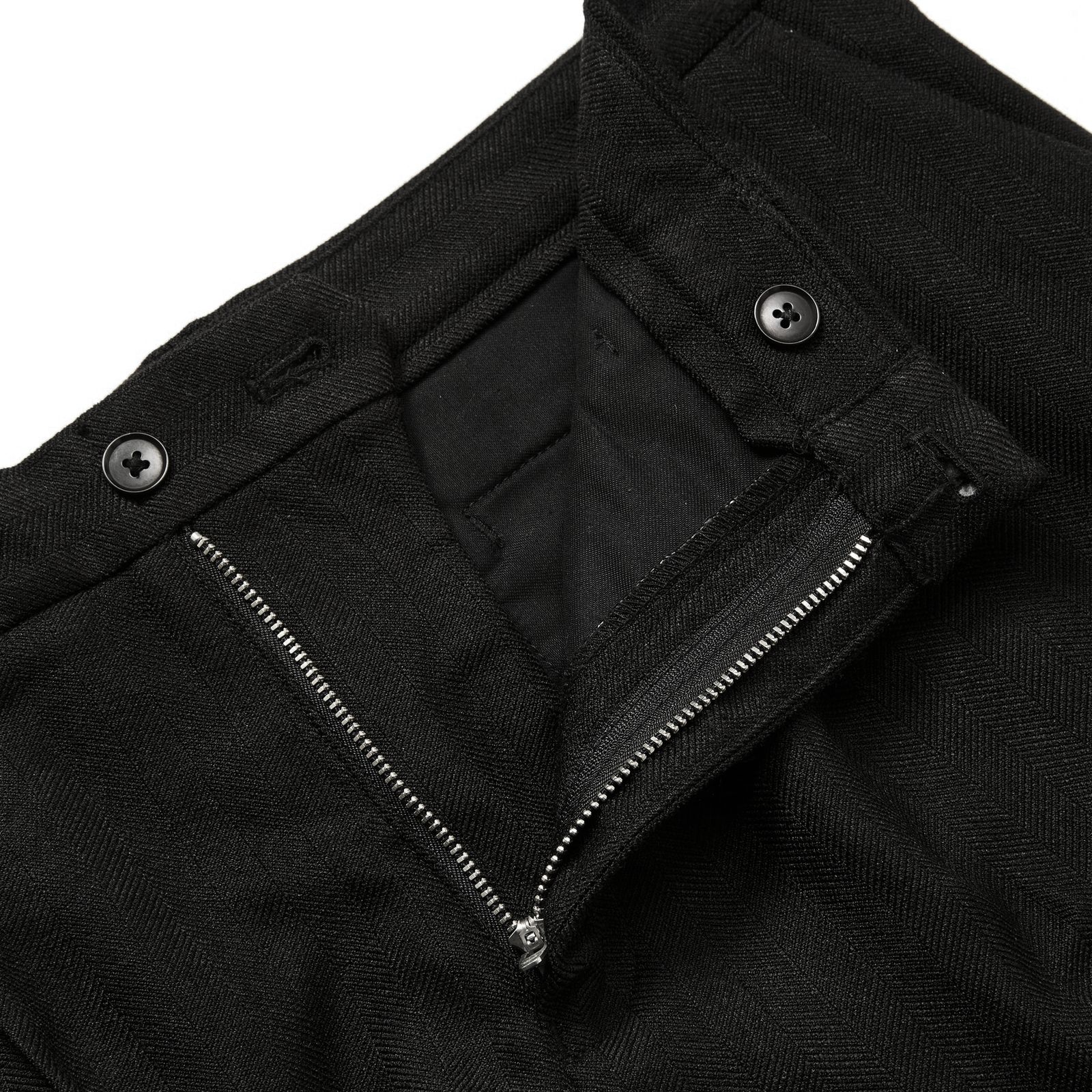 VINTAGE TYPE HERRINGBONE SLACKS (BLACK) / ヴィンテージ タイプ ヘリンボーン スラックス