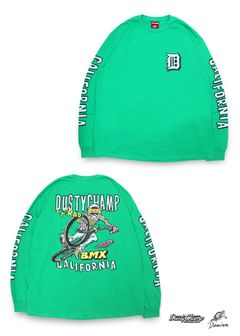 DUSTYCHAMP × DamianFulton L/S TEE (GREEN) / ダスティーチャンプ × ダミアンフルトン コラボ ロングスリーブ Tシャツ