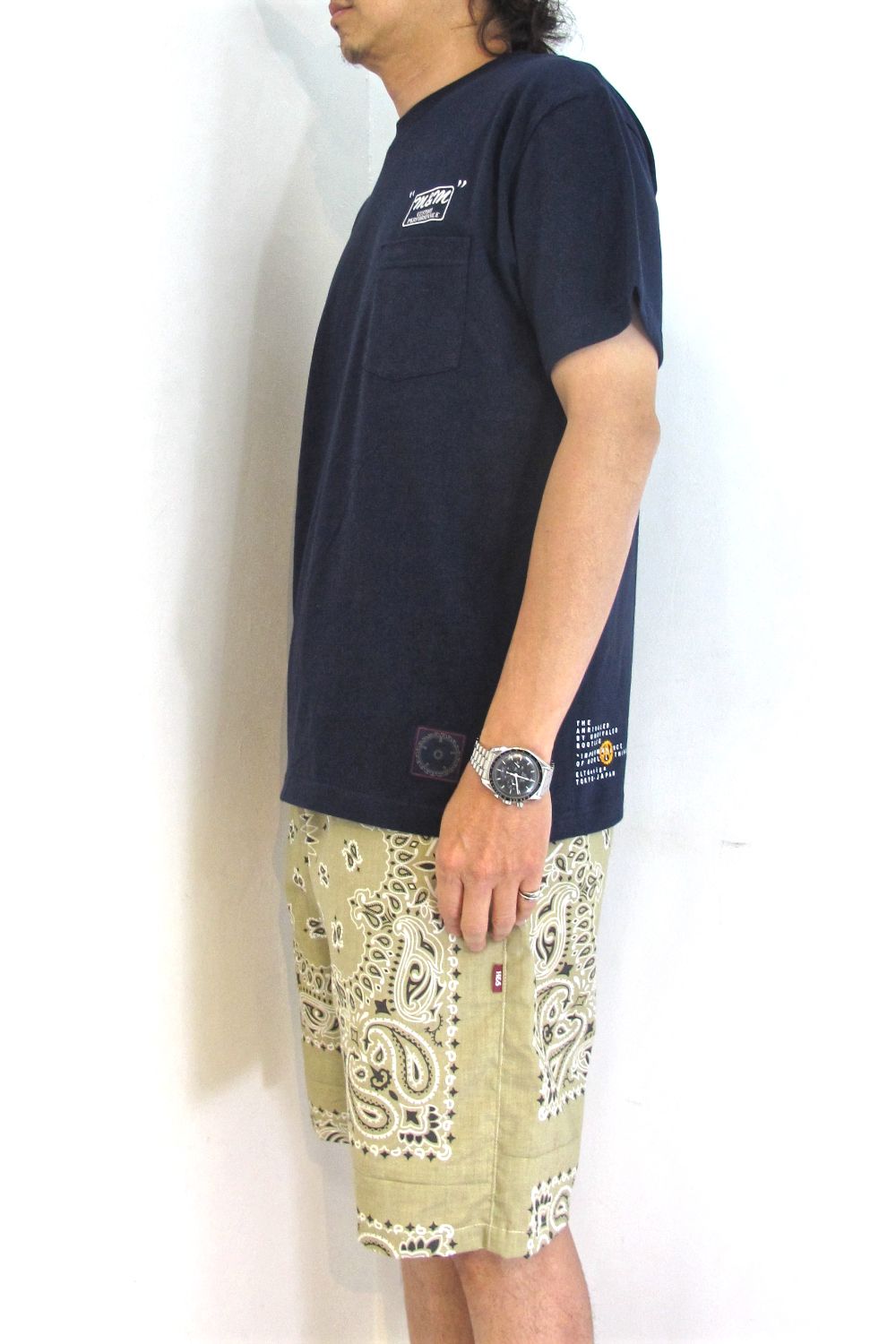PRINT S/S TEE (NAVY) / アンライバルド コラボT