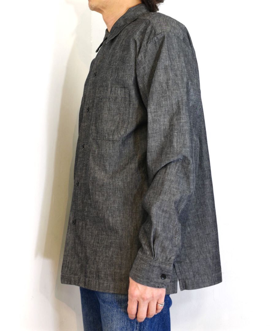 MINEDENIM - Chambray Open Collar L/S SH (CGR) / シャンブレー