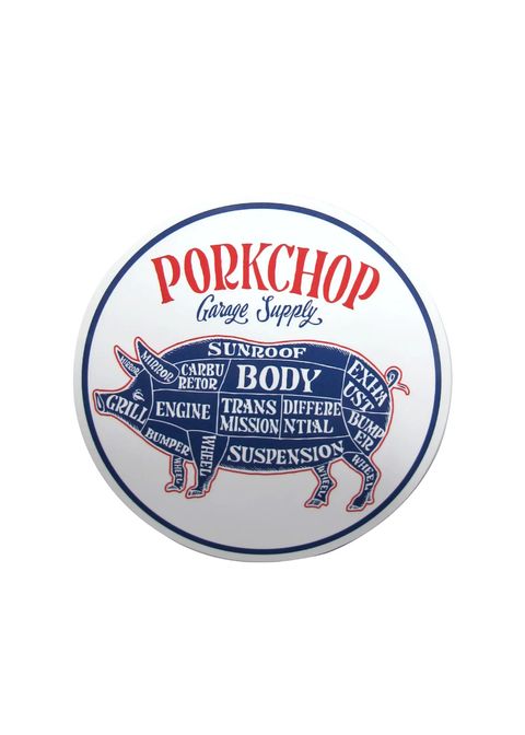 【ラスト1点PORKCHOP CIRCLE STICKER (WHITE×BLUE) / ポークチョップ サークルステッカー