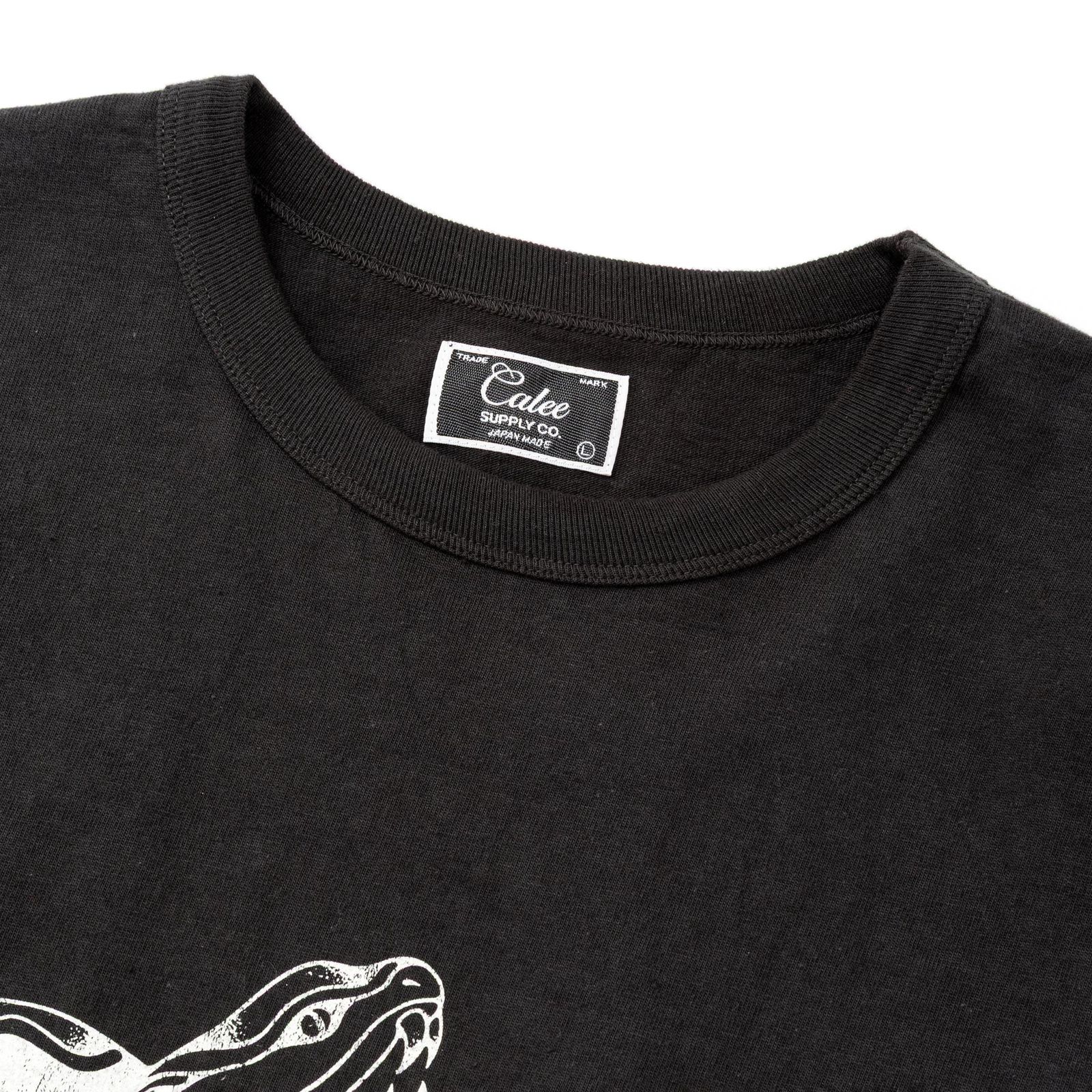 GARMENT DYE SNAKE LOGO TEE ＜BARTHDAY WORKS DESIGN＞ (INK BLACK) / ×バースデイワークス コラボ Tシャツ