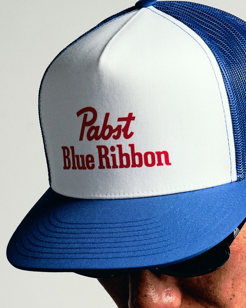 × Pabst Blue Ribbon BRAND COLOR MESH CAP (BLUE) / ×パブストブルーリボン コラボ メッシュキャップ