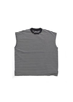 Big Nosleeve Border T-SH (BLT) / ビッグシルエット ノースリーブ ボーダー Tシャツ