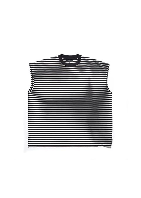 Big Nosleeve Border T-SH (BLT) / ビッグシルエット ノースリーブ ボーダー Tシャツ