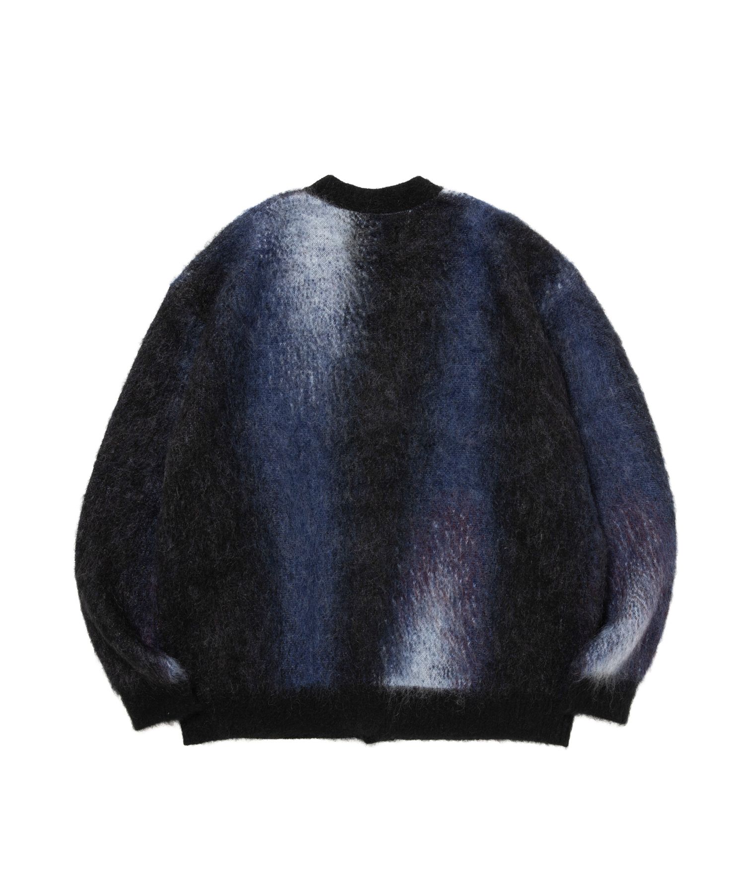 PATERNED CARDIGAN (NAVY) / オリジナル パターン柄 モヘア カーディガン