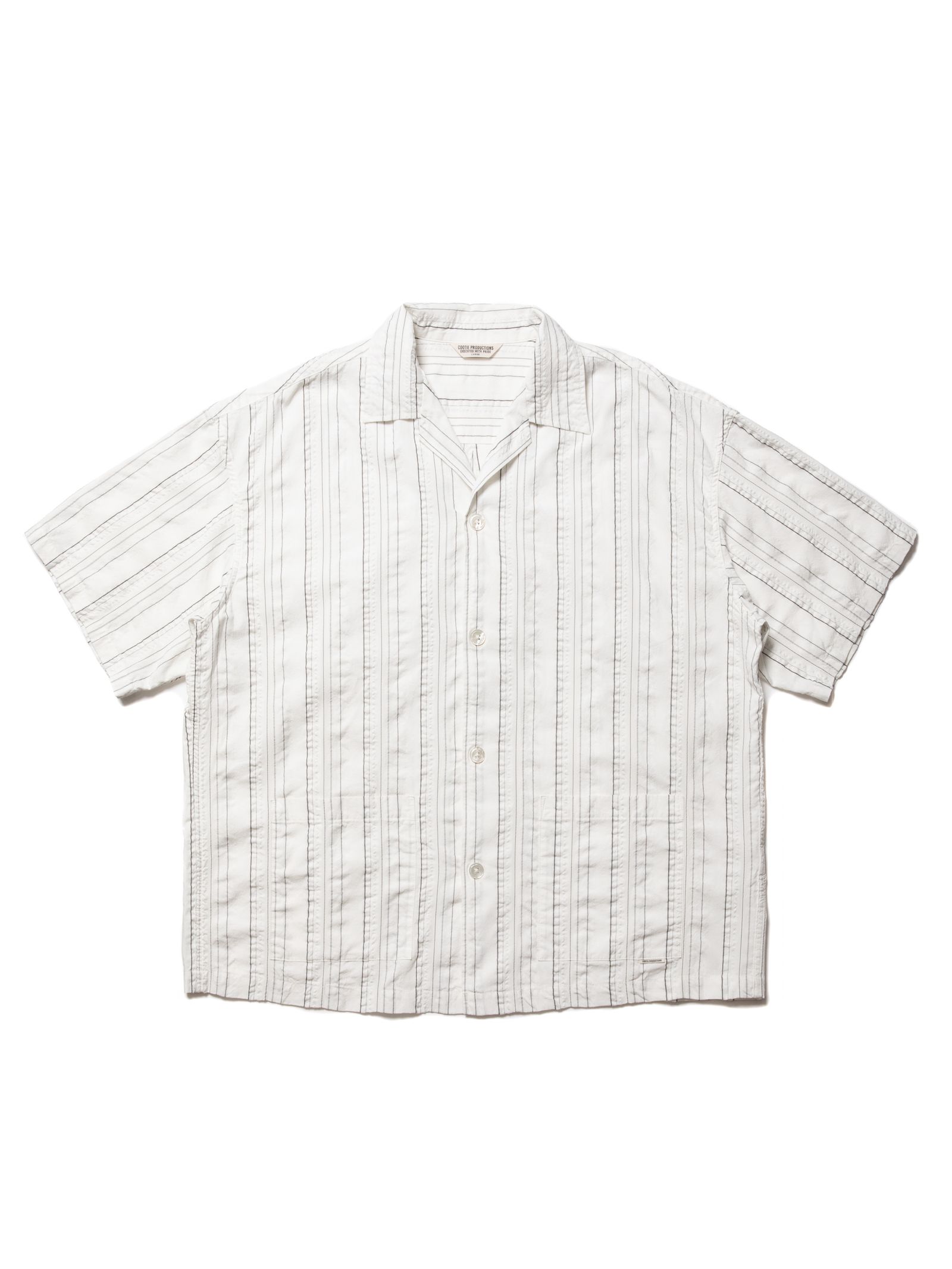 COOTIE PRODUCTIONS - Stripe Sucker Cloth Open Collar S/S Shirt ...