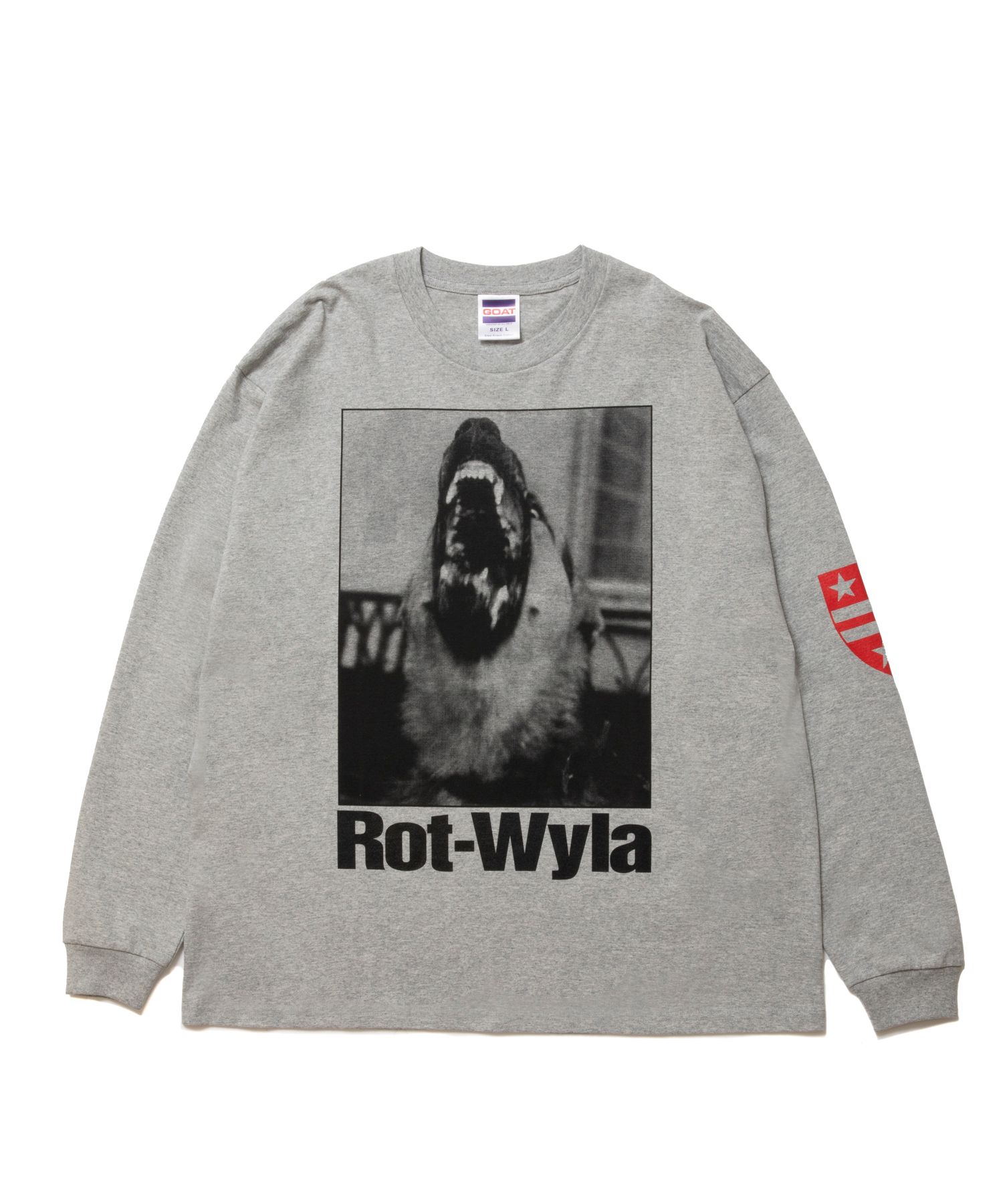 ROTTWEILER - DOG PHOTO LS TEE (GRAY) / フォト プリント T