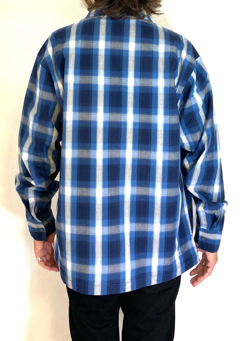 L/S CHECK SHIRT (NAVY×OFF WHITE) / チェック L/S シャツ