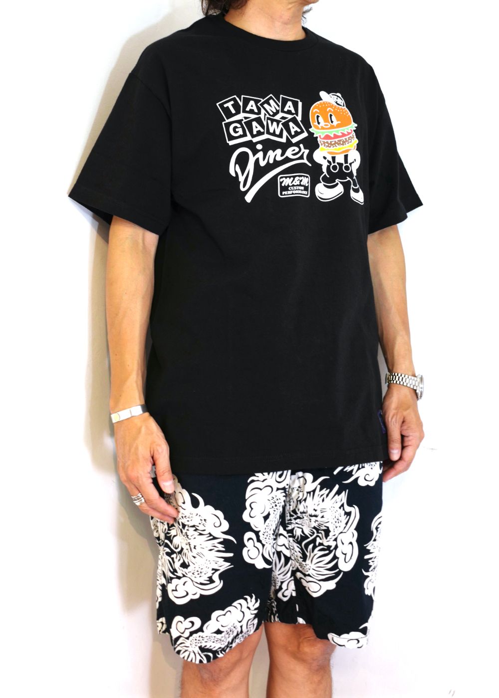 M&M CUSTOM PERFORMANCE - ×TAMAGAWA DINER ×MASSES PRINT T