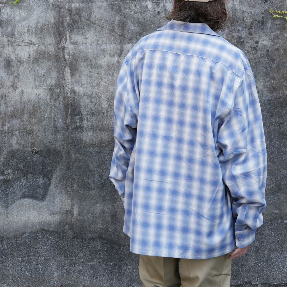 Ombre Check L/S Shirt (BLUE) / オンブレ チェック シャツ