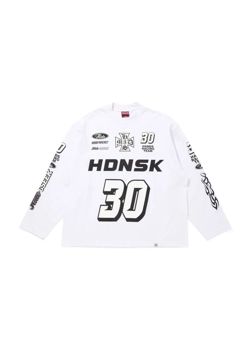 【ラスト1点】Racing L/S Tee (WHITE) / レーシング プリント ロングスリーブ Tシャツ