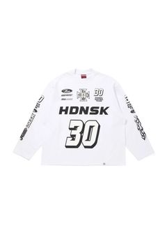 【ラスト1点】Racing L/S Tee (WHITE) / レーシング プリント ロングスリーブ Tシャツ