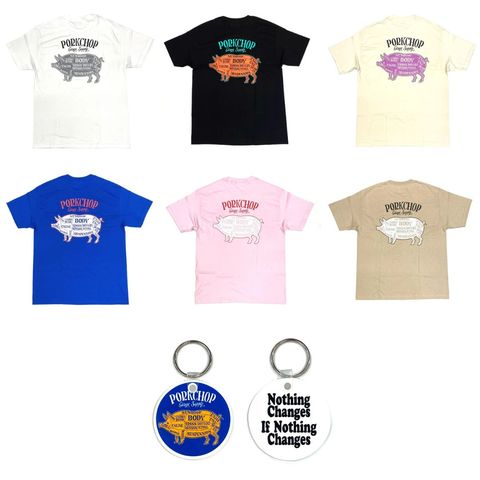 PORKCHOP GARAGE SUPPLY 新作販売告知 / カラバリ豊富な人気Tシャツ&キーホルダーのNewフェイス。