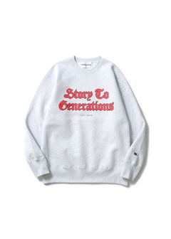 STG SWEAT (GRAY) / カレッジプリント クルーネックスウェット