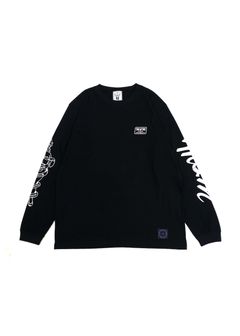 PRINT L/S TEE (BLACK) / ロゴ プリント ロンT