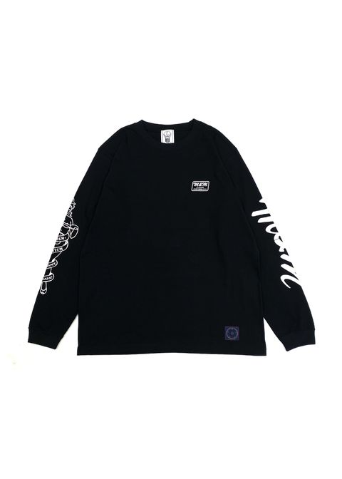 PRINT L/S TEE (BLACK) / ロゴ プリント ロンT