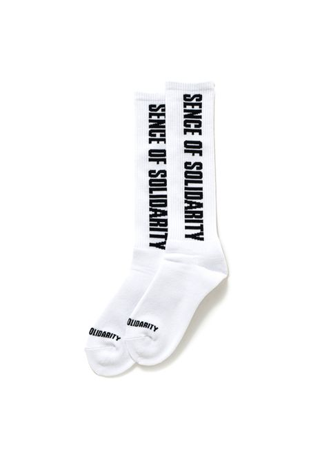 HIGH SOCKS LOGO (WHITE) / ジャガード ロゴ ソックス