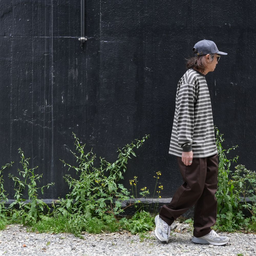 Border L/S Tee (GRAY×CHARCOAL GRAY) / ボーダー ロングスリーブ Tシャツ