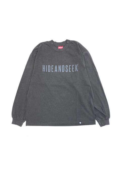 Logo L/S Tee-2 (D-GRAY) / ロゴ プリント ルーズフィット ロングスリーブ Tシャツ