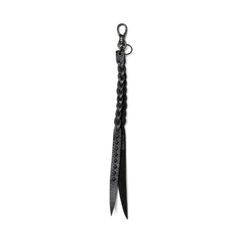 【ラスト1点】STUDS & KNITTING LEATHER LONG KEY RING ＜TYPE A＞ (BLACK/BLACK) / スタッズ レザー キーリング