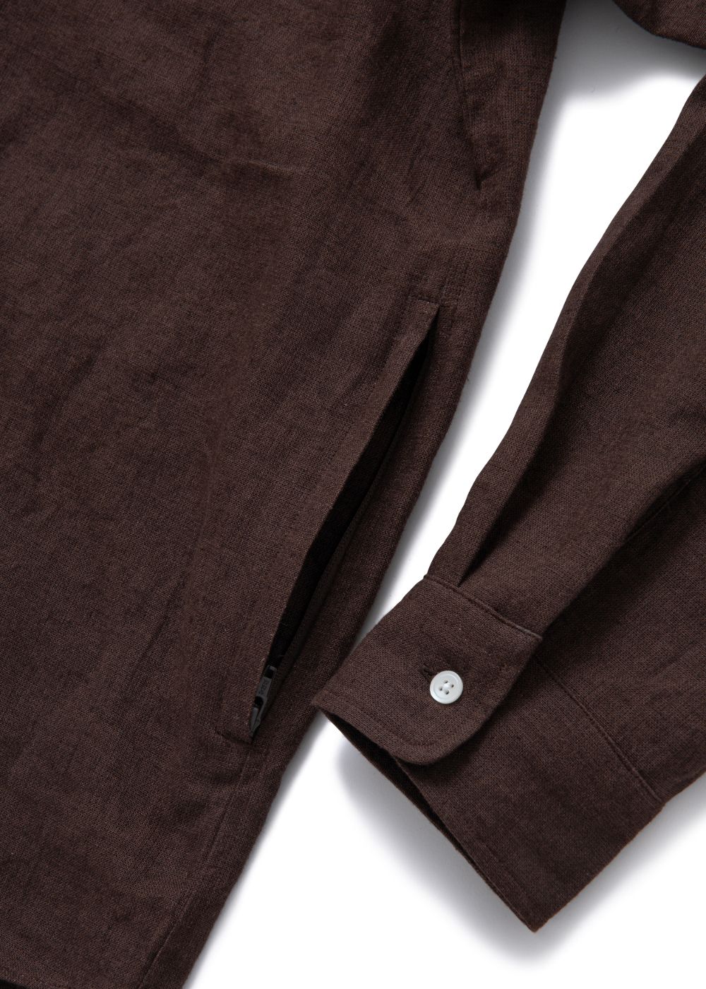【ラスト1点】L/S CHINA BIG SHIRT "SUNG" (BROWN) / ビッグサイズ チャイナシャツジャケット