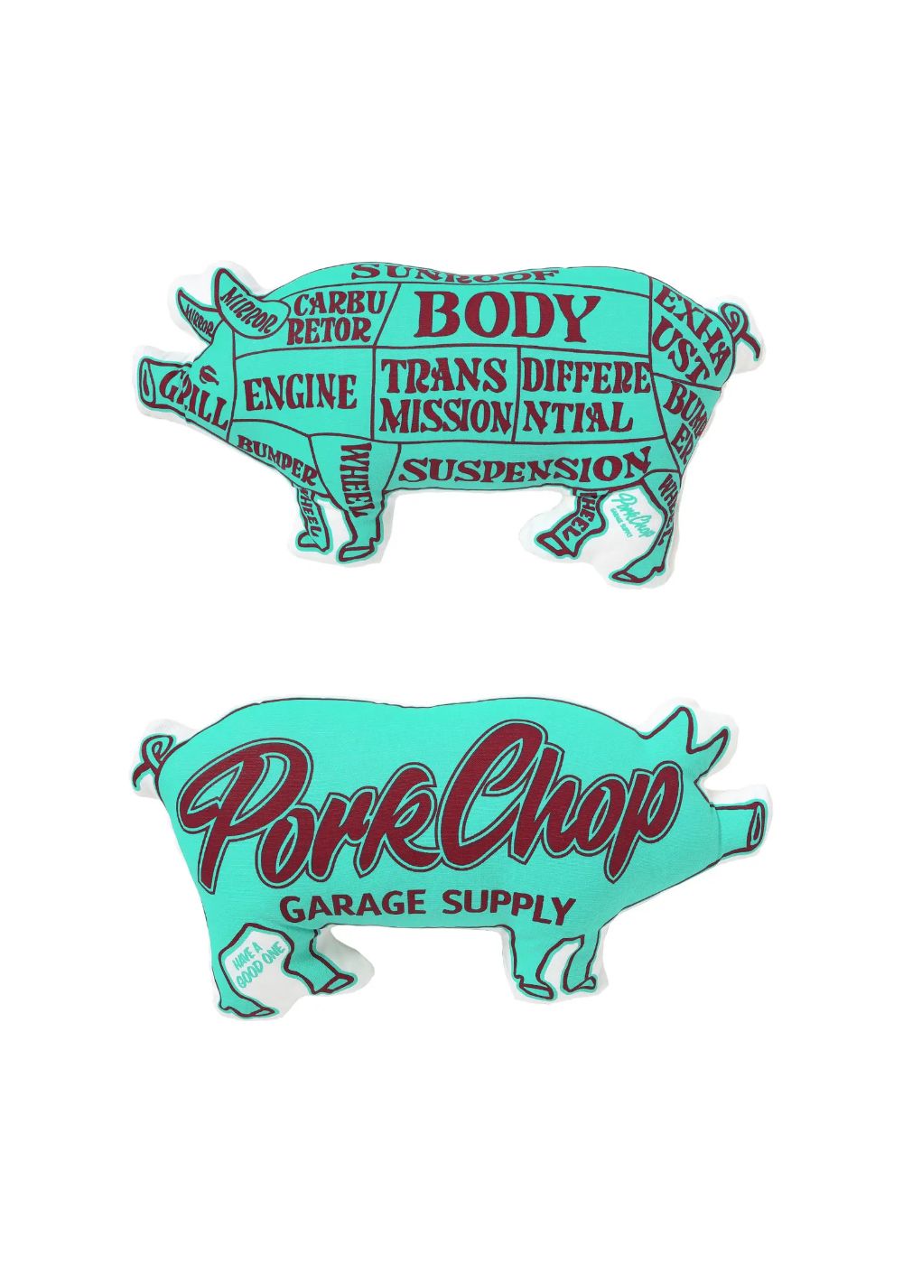 PORK CUSHION (TURQUOISE/BURGUNDY) / ポーククッション