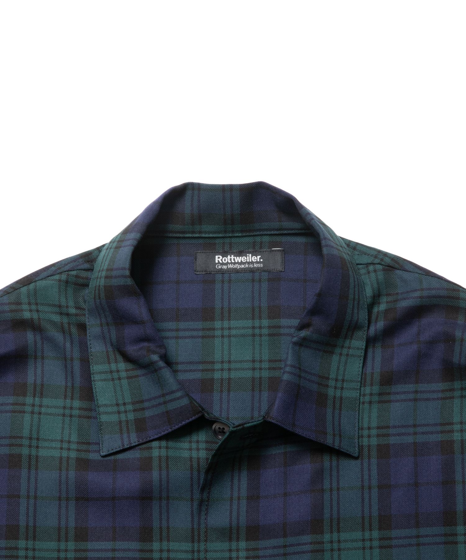 ROTTWEILER - R9 CHECK SHIRT (GREEN) / チェック オープンカラー