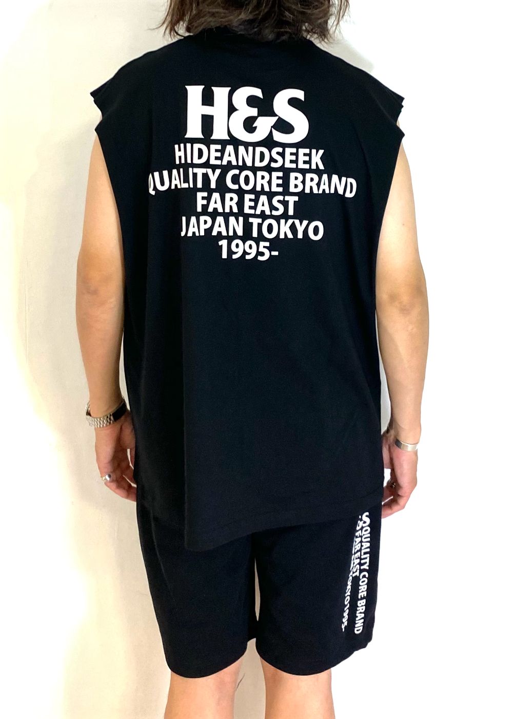 H&S Logo Sleeveless Tee (BigSilhouette) (BLACK) / カットオフ ノースリーブ Tシャツ