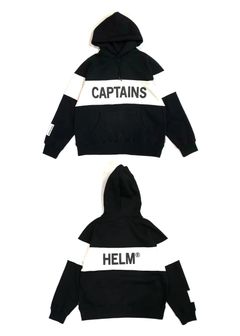 TM LOGO SWITCH HOODIE (BLACK×WHITE) / 配色切り替え スウェットパーカー